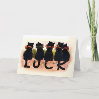 Cartão gatos pretos - boa sorte