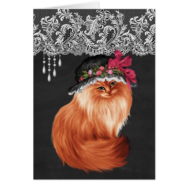 Cartão Gatos que vestem chapéus (Frente)