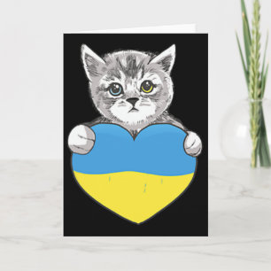 Cartão Gatos Ucranianos Ucrânia Bandeira Da Ucrânia Coraç