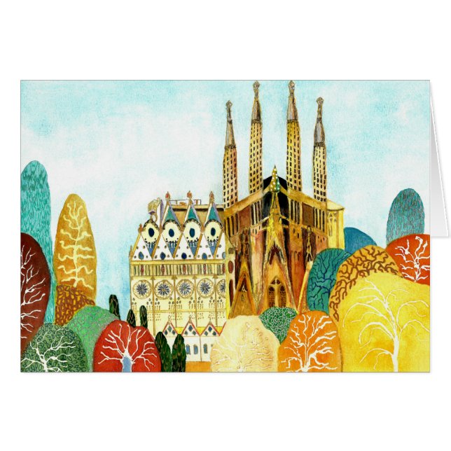 Cartão Gaudi 's Barcelona (Frente Horizontal)
