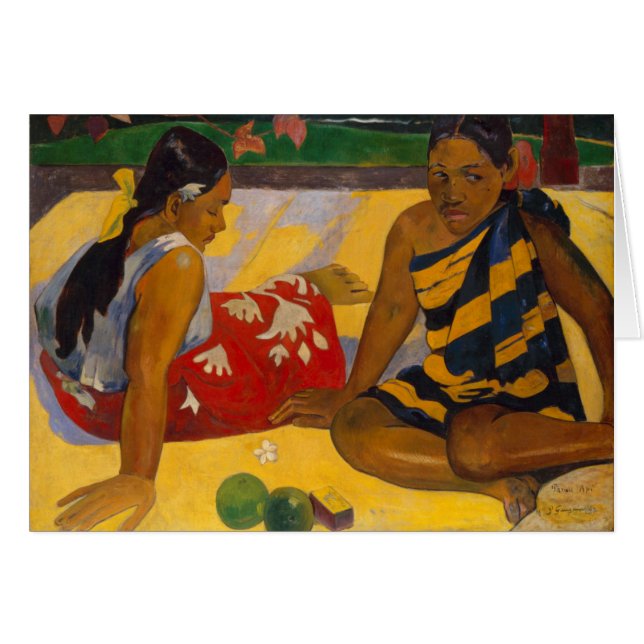 Cartão Gauguin French Polynesia Tahiti Women Painting (Frente Horizontal)