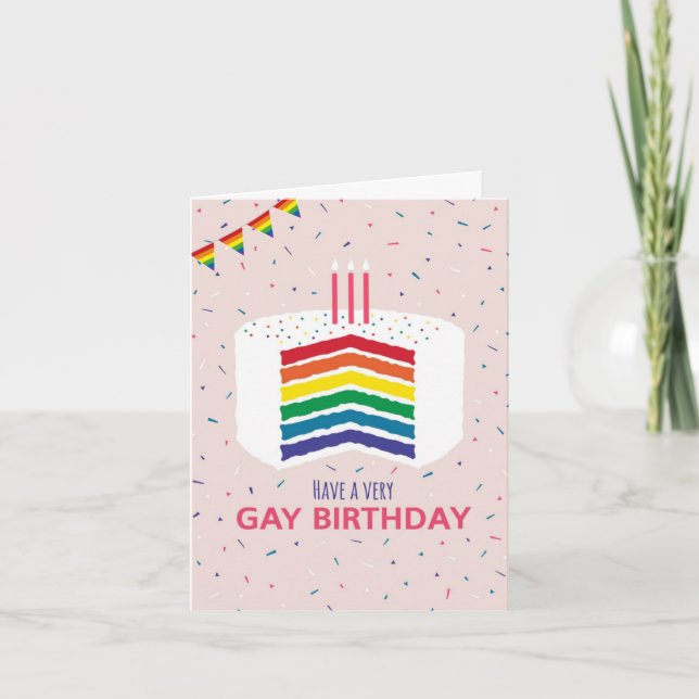 Cartão Gay Birthday Wish for Life Partner Card (Frente)