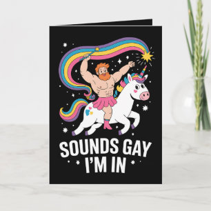 Cartão Gay de som Estou Vestindo saia Unicorn LGBTQ