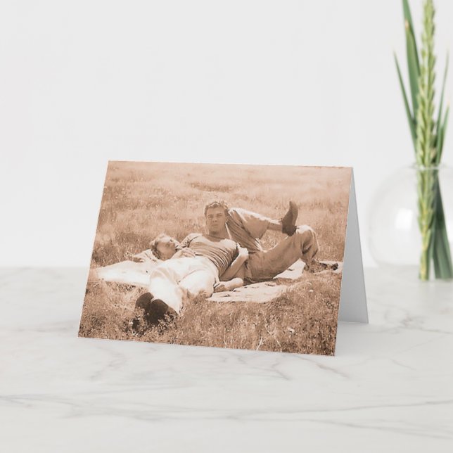 Cartão Gay do vintage (Frente)