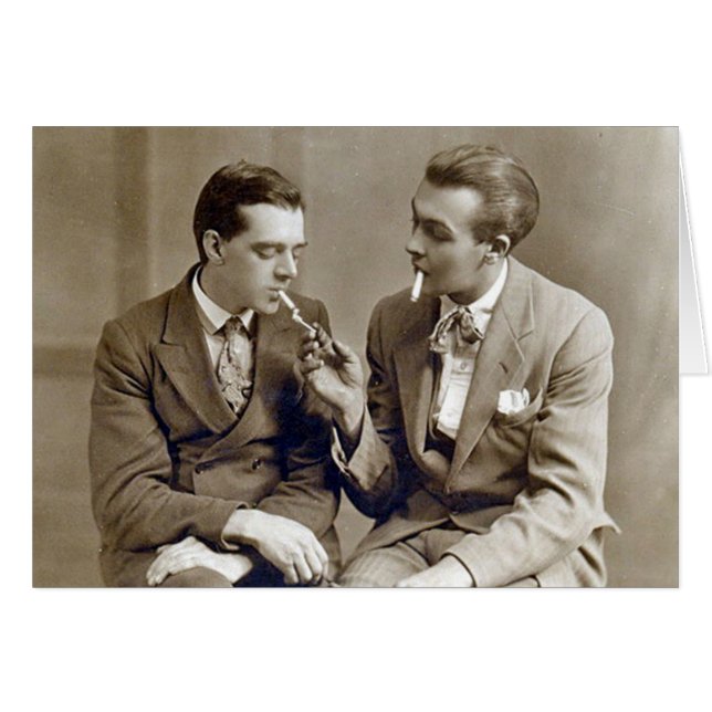 Cartão Gay do vintage (Frente Horizontal)