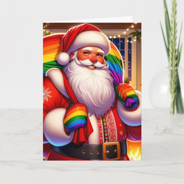 Cartão Gay Feliz Natal Personalizado Saudação/Presente (Frente)