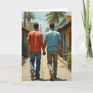 Cartão Gay lgbtq noite passada foi mágica