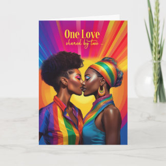 Cartão Gay Partner Lesbian Anny Rainbow African American