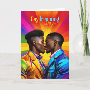 Cartão Gaydreing African American Gay Rainbow Love