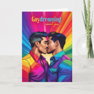 Cartão Gaydreing Gay latino-americano Casal Rainbow Love