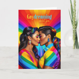 Cartão Gaydreing Latino-Americano Lésbica Rainbow Love