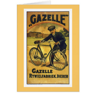 Cartão Gazelle Cycle Vintage Bicycle Poster