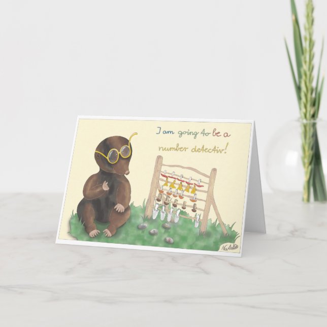 Cartão GB School enrollment card, lovingly hand-drawn boy (Frente)