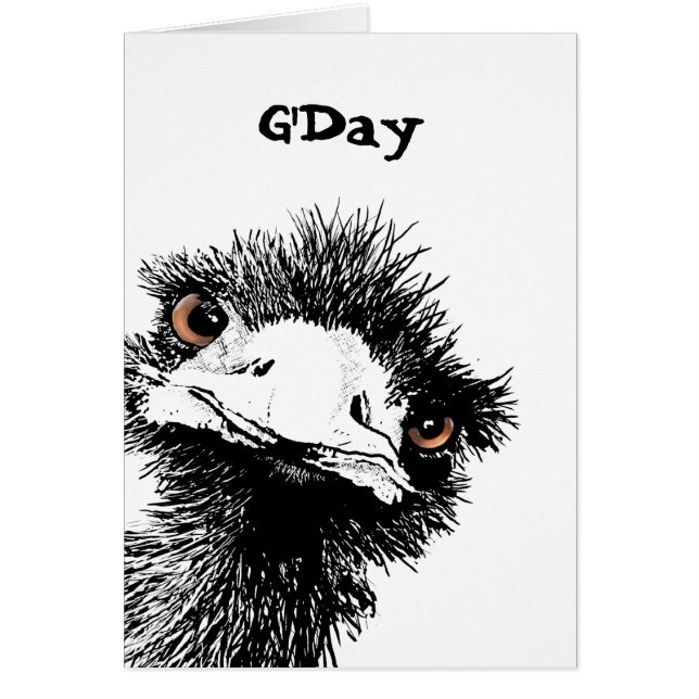 Cartão G'Day - Emu (Frente)