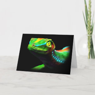 Cartão Gecko Lizard Rainbow Colors Greeting Cards