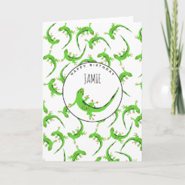 Cartão Gecko Lizard Reptile Birthday