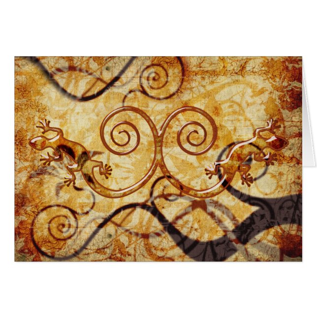Cartão Gecko Spiral Twins (Frente Horizontal)