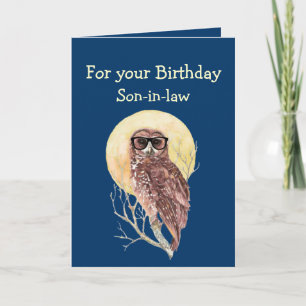 Cartão Geek de Computador Filho-da-Lei Humor Birthday Owl