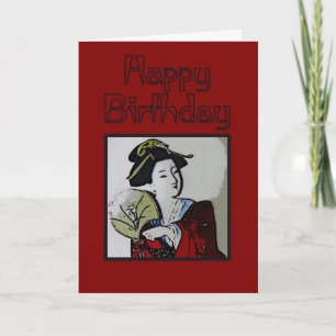 Cartão Geisha Happy Birthday Card