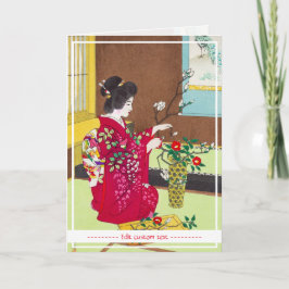 Cartão Geisha japonesa oriental Legal Lady maiko ikebana
