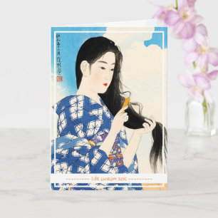 Cartão Geisha típica japonesa Legal, senhora maiko