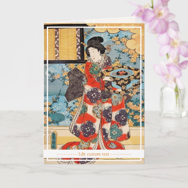 Cartão Geisha ukiyo-e maiko, geisha japonesa clássica (Orquídea)