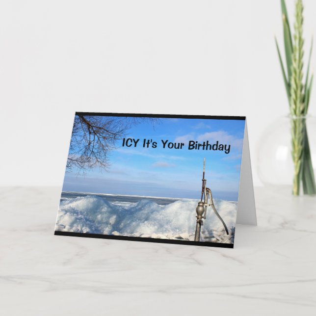 Cartão Gelado é seu aniversário que eu sou certo que você (Frente)