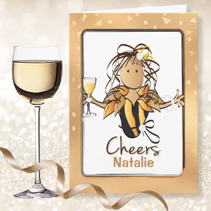 Cartão Gelado feminino brilha qualquer carta de aniversár