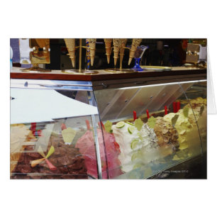 Cartão Gelato italiano na vitrina
