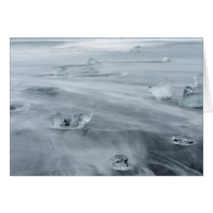 Cartão Gelo e água na praia, Islândia
