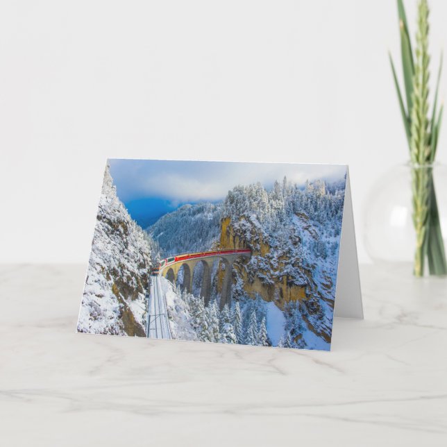 Cartão Gelo e neve | Bernina Express, Suiça (Frente)