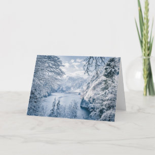 Cartão Gelo e neve Lago Königssee, Alemanha