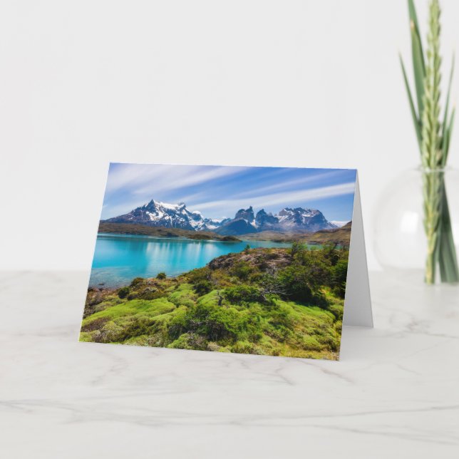 Cartão Gelo e neve | Lago Pehoe, Patagônia, Chile (Frente)