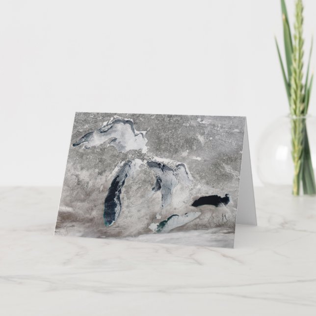 Cartão Gelo Nos Lagos Excelentes, Estados Unidos. (Frente)