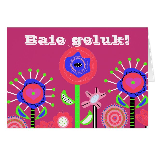 Cartão Geluk de Baie (Frente Horizontal)