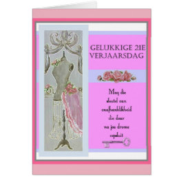 Cartão Gelukkige 21e Verjaarsdag