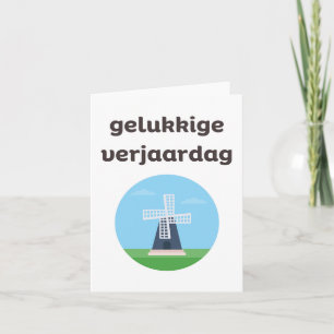 Cartão Gelukkige verjaardag, feliz aniversário neerlandês