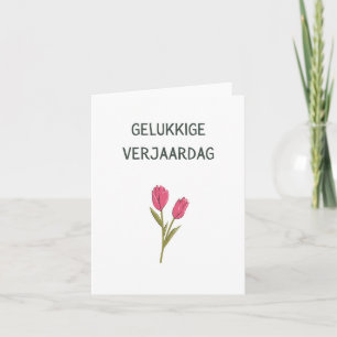 Cartão Gelukkige verjaardag, feliz aniversário neerlandês