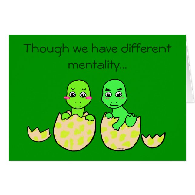 Cartão Gemelos de Dino (Frente Horizontal)