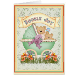 Cartão Gêmeos da carruagem de bebê