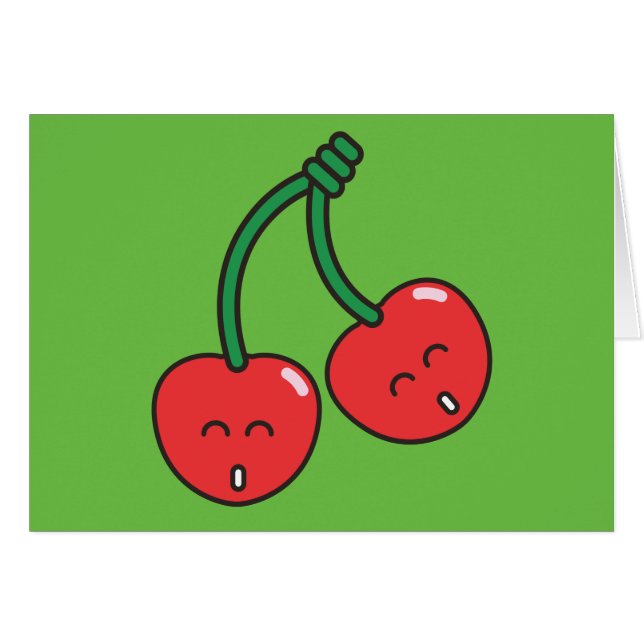 Cartão Gêmeos da cereja (Frente Horizontal)