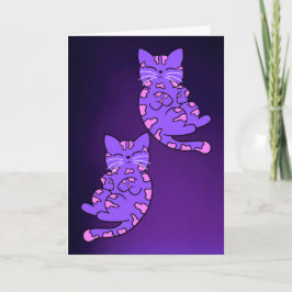 Cartão Gêmeos de Kitten Roxo 2