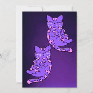 Cartão Gêmeos de Kitten Roxo 2