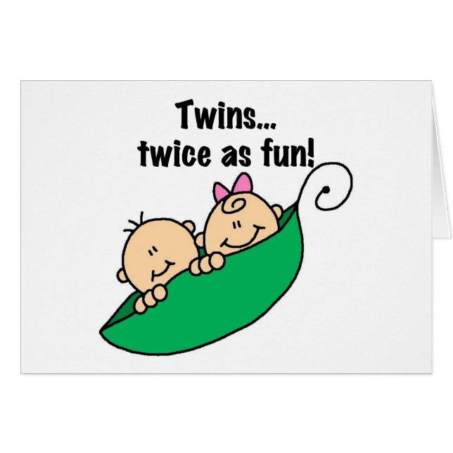 Cartão Gêmeos do vagem de ervilha duas vezes como o (Frente Horizontal)