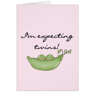 Cartão Gêmeos esperados - Ervilhas em um Pod