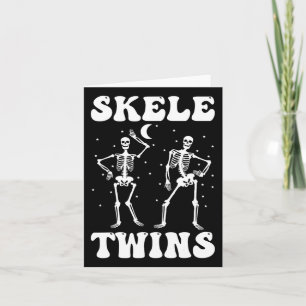 Cartão Gêmeos Halloween Matando Skeletins ganha dança eng