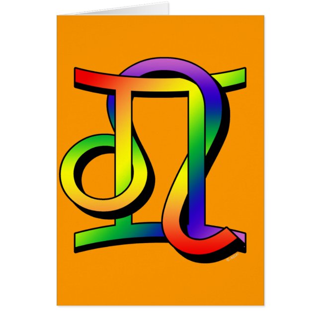 Cartão Gêmeos & Leo de GLBT (Frente)