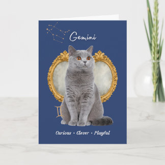 Cartão Gemini Cat Birthday Card