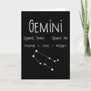 Cartão Gemini Horoscope Astrology Star Sinal de Astrologi