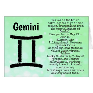 Cartão Gemini - Símbolo de Feliz Aniversário Horoscope 